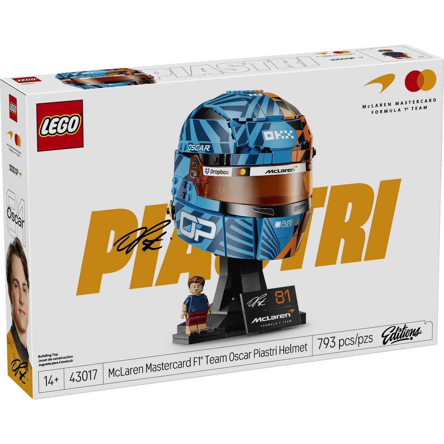 LEGO Editions McLaren Oscar Piastri Helmet 43017 box front