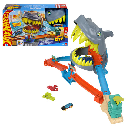 Hot Wheels City Shark Chomp Beach Playset package front