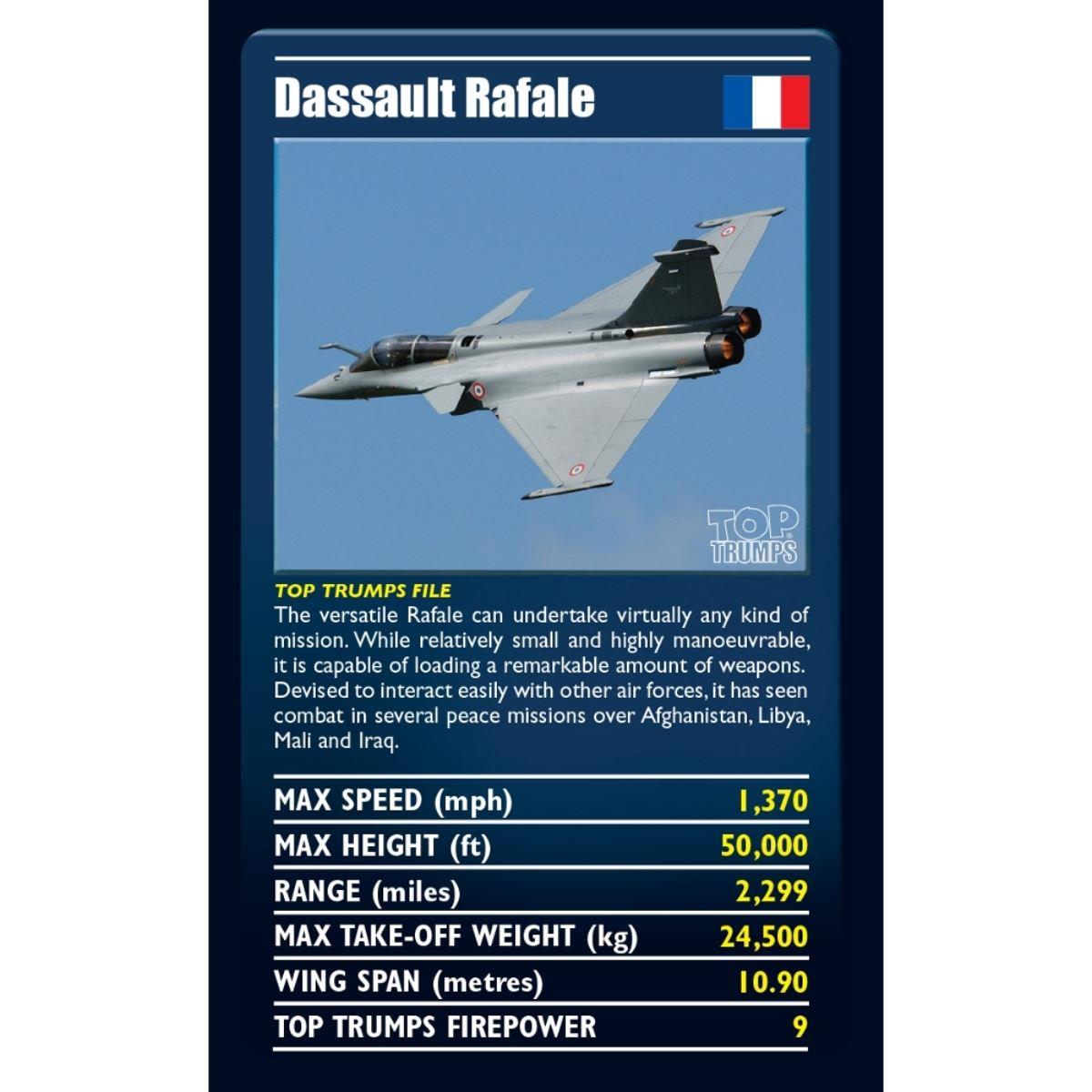 Top Trumps Ultimate Military Jets Dassault Rafale card