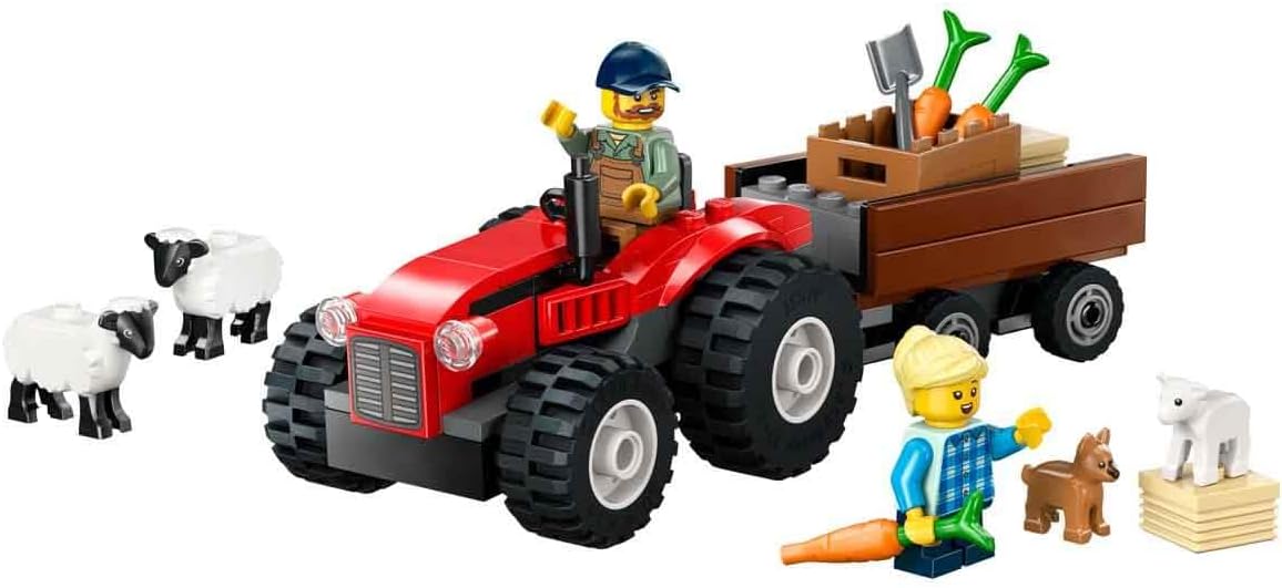 LEGO® | City: Red Farm Tractor with Trailer & Sheep (60461)