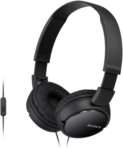 Sony MDR-ZX110APBC Black Foldable On-Ear Headphones with Microphone