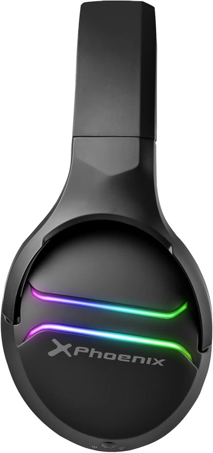 Phoenix Echo Wireless Gaming Headphones with Microphone for PS5 PC Switch RGB Lighting Surround Sound 7.1 Black