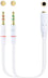 NANOCABLE 20CM White Audio Cable 1xJack-3.5 to 2xJack-3.5 Female to 2xMale/4Pin/3Pin