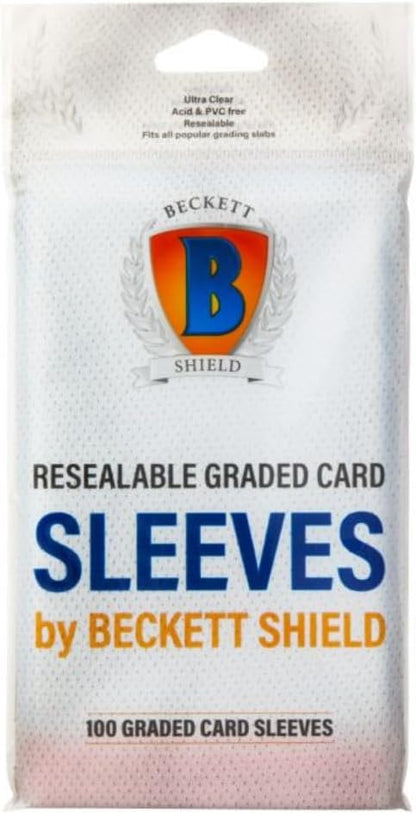 beckett shield resealable graded card sleeves Beckett Shield Resealable Graded Card Sleeves 100 Pack