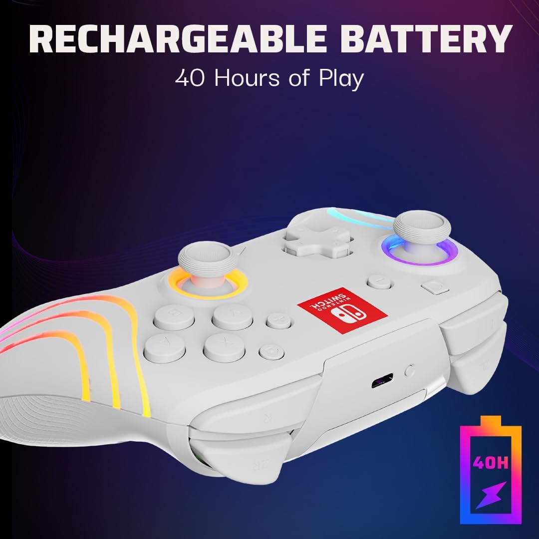 PDP Afterglow Wave Wireless Controller (White) (Switch)