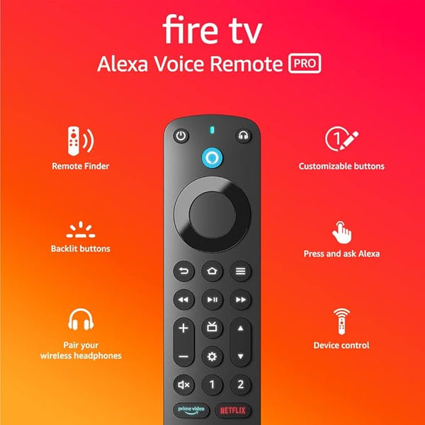 Amazon Made Fire TV Alexa Voice Remote Pro with remote finder, TV