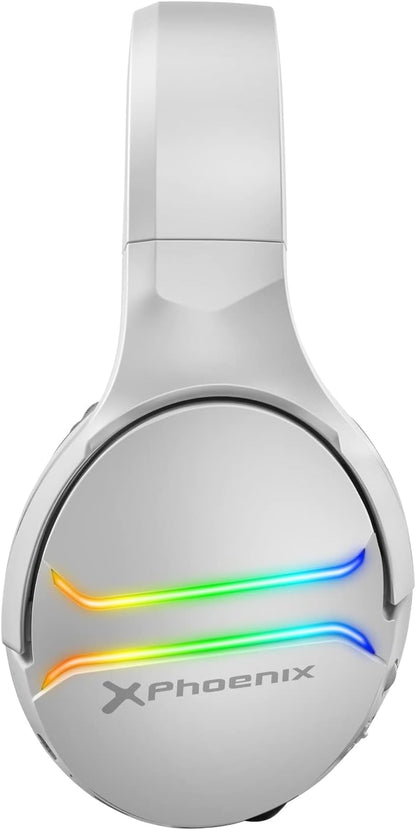 Phoenix Echo Wireless Gaming Headphones with Microphone for PS5 PC Switch RGB Lighting Surround Sound 7.1 White