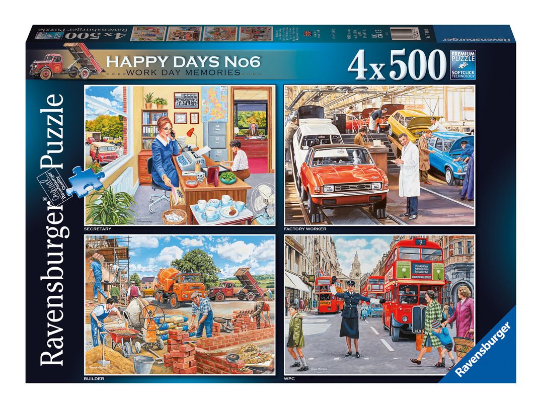 Ravensburger | Happy Days No 6, Work Day Memories 4 x 500pc
