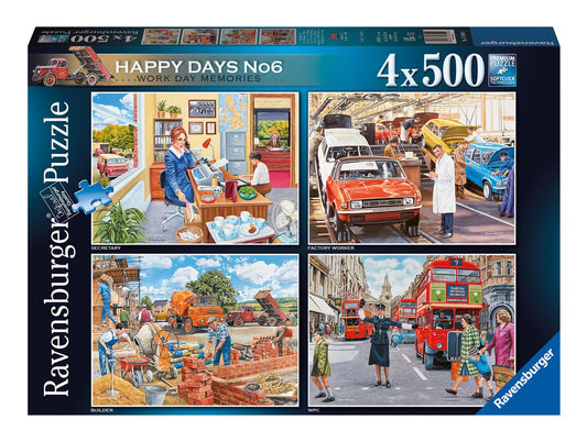Ravensburger | Happy Days No 6, Work Day Memories 4 x 500pc