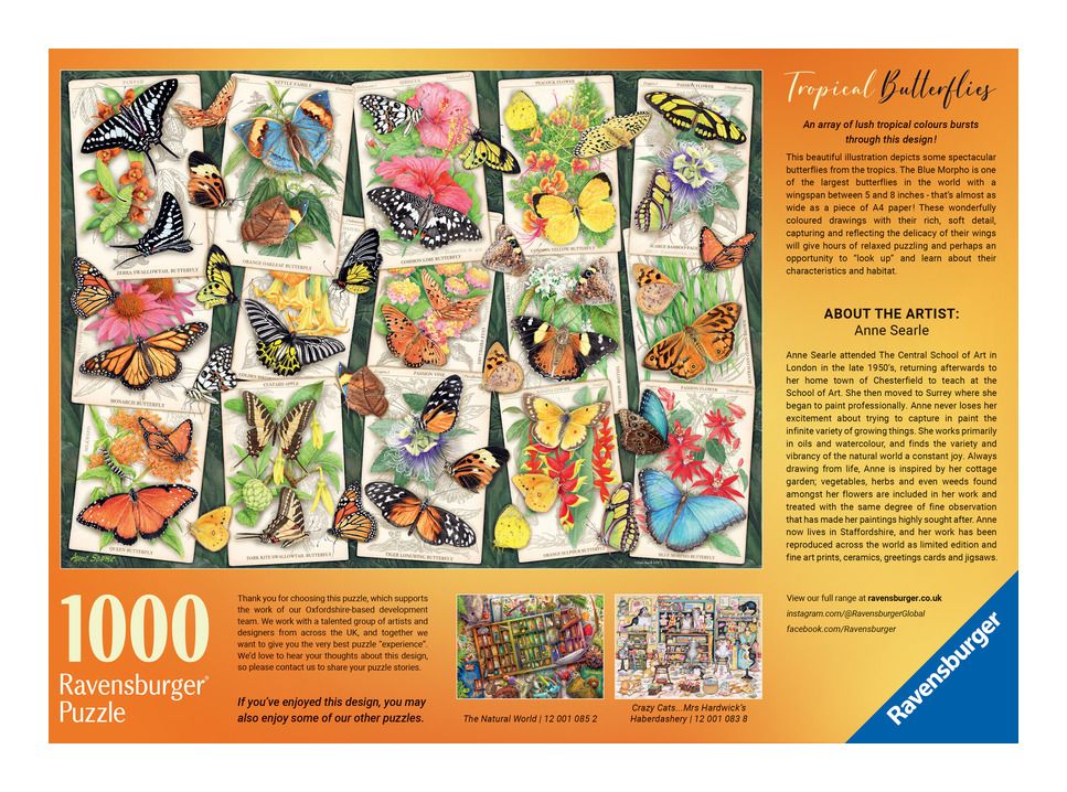 Ravensburger | Tropical Butterflies 1000 Piece Jigsaw Puzzle