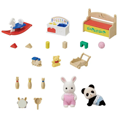 Sylvanian Families: Babys Toy Box Snow Rabbit & Panda Babies