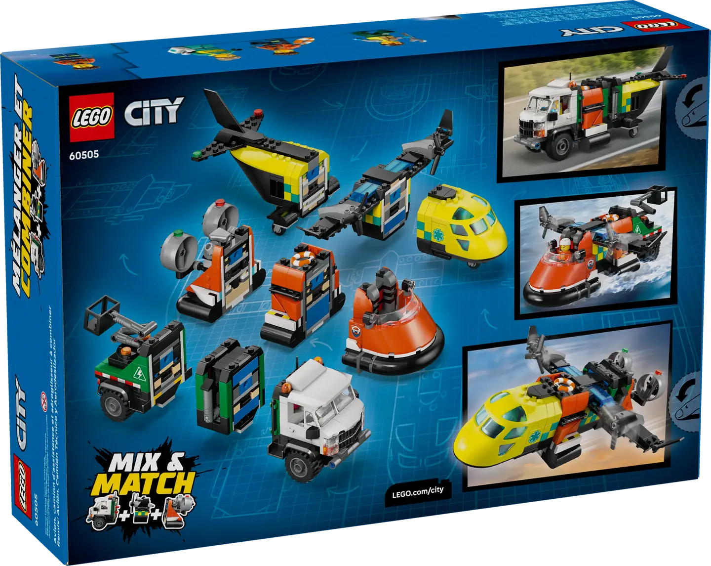 LEGO® | City: Airplane, Service Truck & Hovercraft Remix (60505)