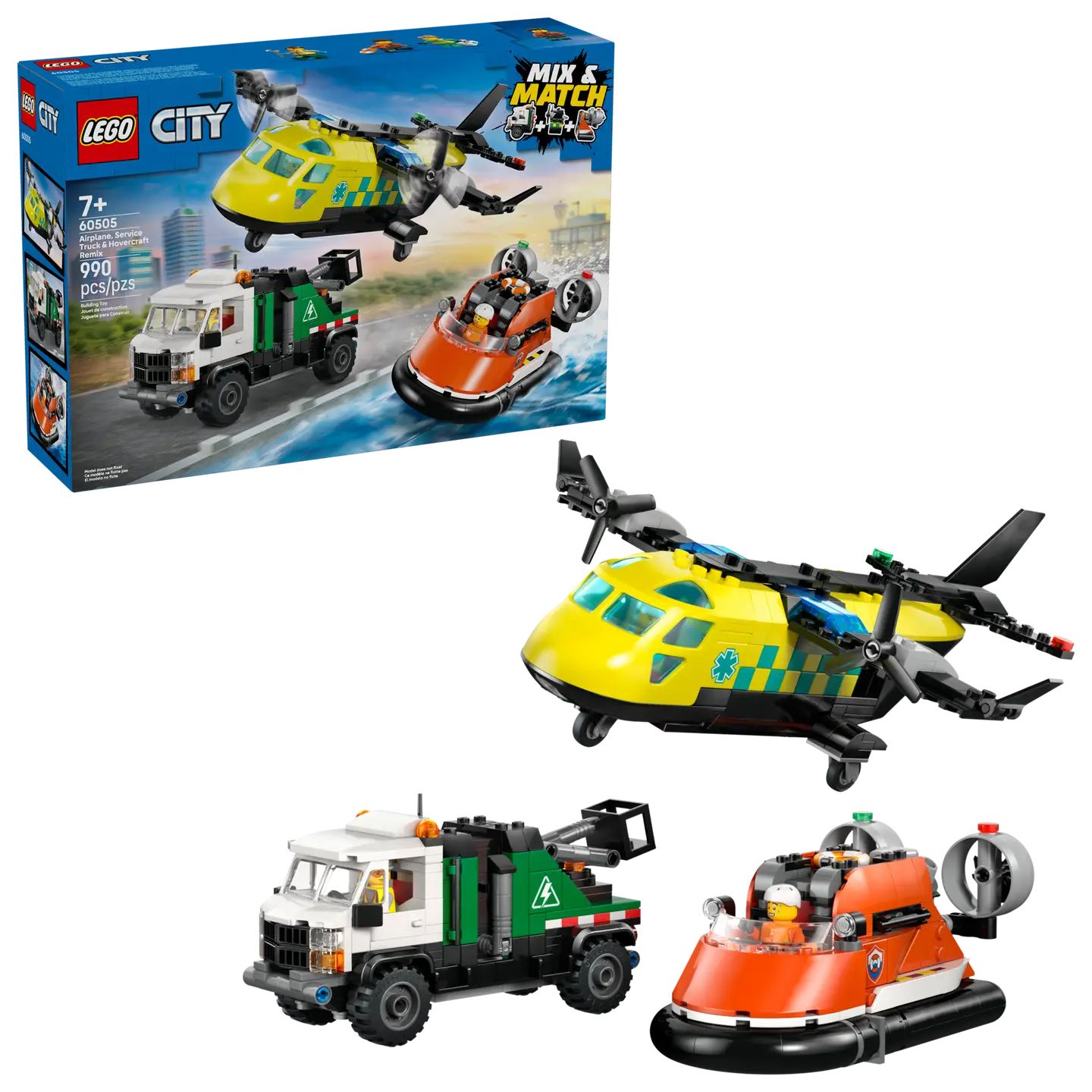 LEGO® | City: Airplane, Service Truck & Hovercraft Remix (60505)