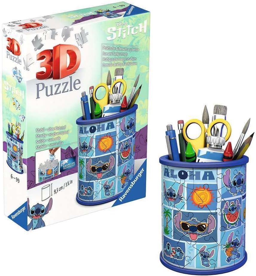 Ravensburger | Disney Stitch Pencil Holder 3D Puzzle, 54pc