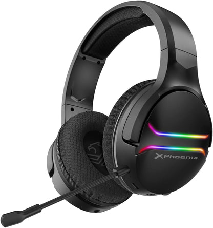 Phoenix Echo Wireless Gaming Headphones with Microphone for PS5 PC Switch RGB Lighting Surround Sound 7.1 Black