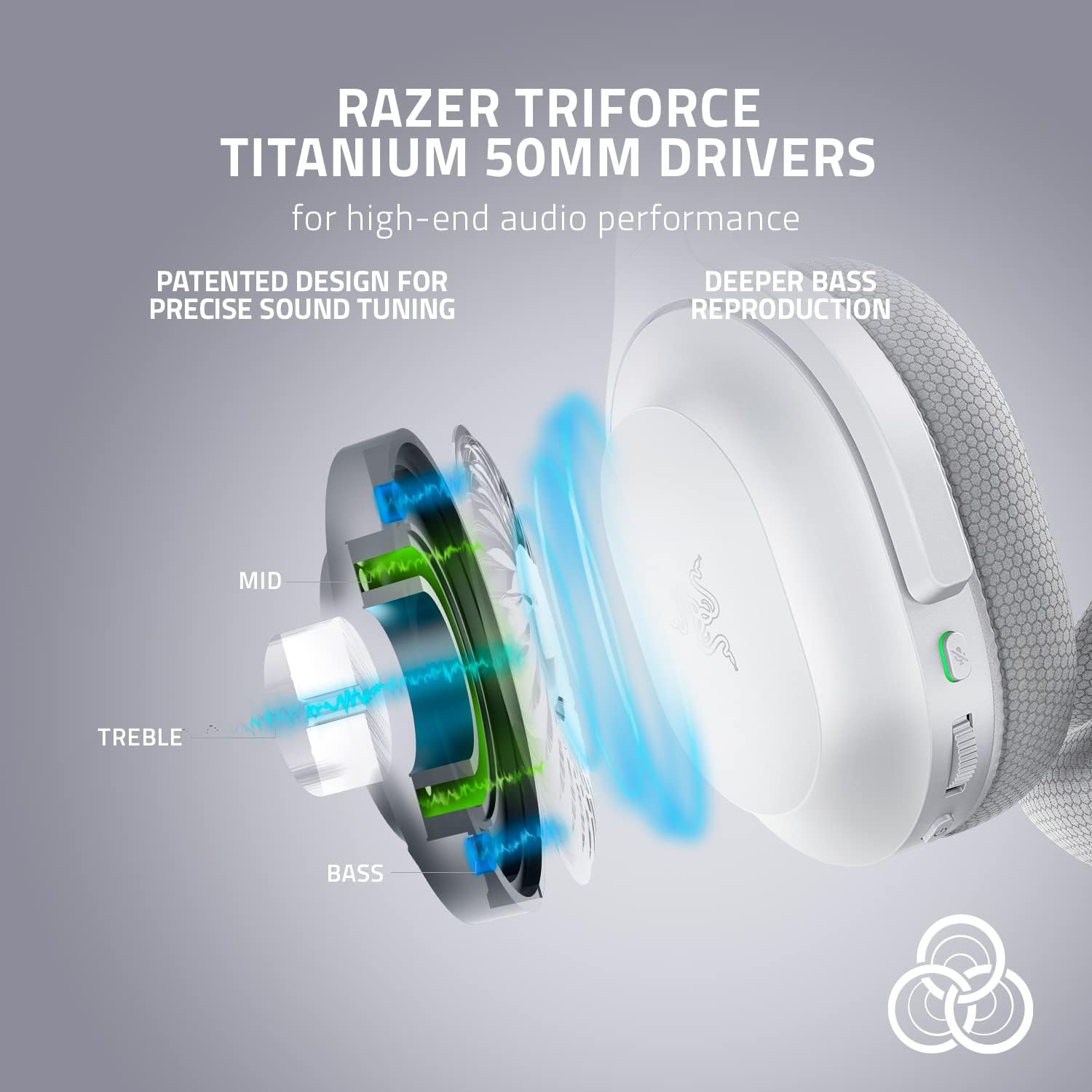 Gaming Headphones Razer Barracuda Mercury Wireless White
