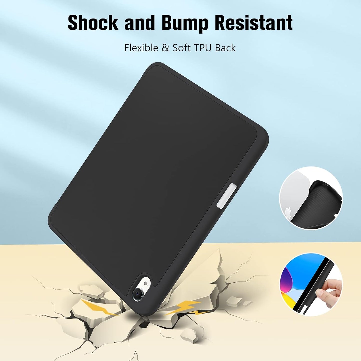 ProCase Black iPad A16 11th Generation 11 Inch 2025/ iPad 10th Generation 10.9 Inch 2022 Case