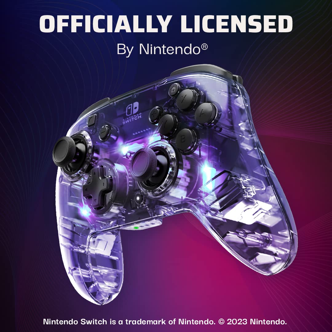 PDP Gaming Afterglow Wireless Nintendo Switch Pro Controller: Prismatic RGB LED Lighting