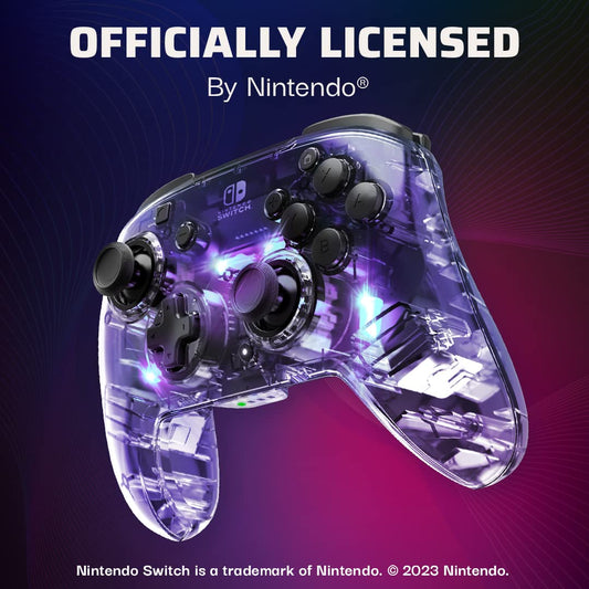 PDP Gaming Afterglow Wireless Nintendo Switch Pro Controller: Prismatic RGB LED Lighting