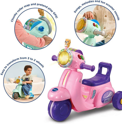 VTech: 2 in a Ride & Balance Scooter Pink