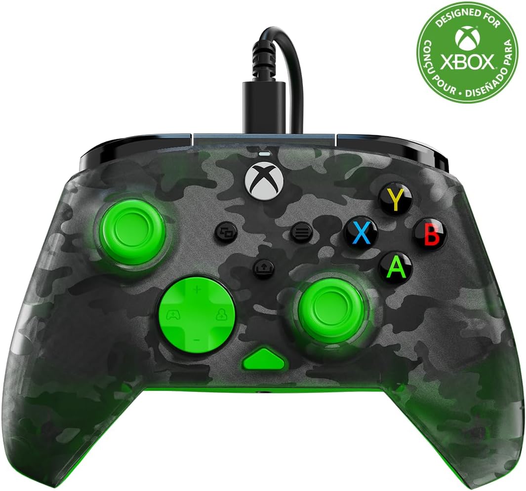 Turtle Beach Rematch Controller, Green Camo Black/Green | Xbox