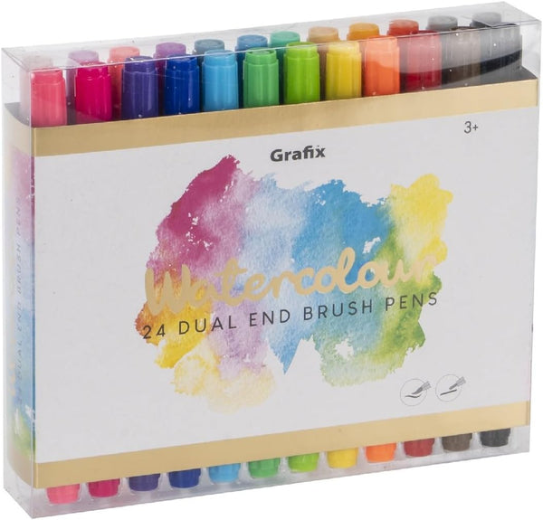 24 PK DUAL WATERCOLOUR BRUSH PENS