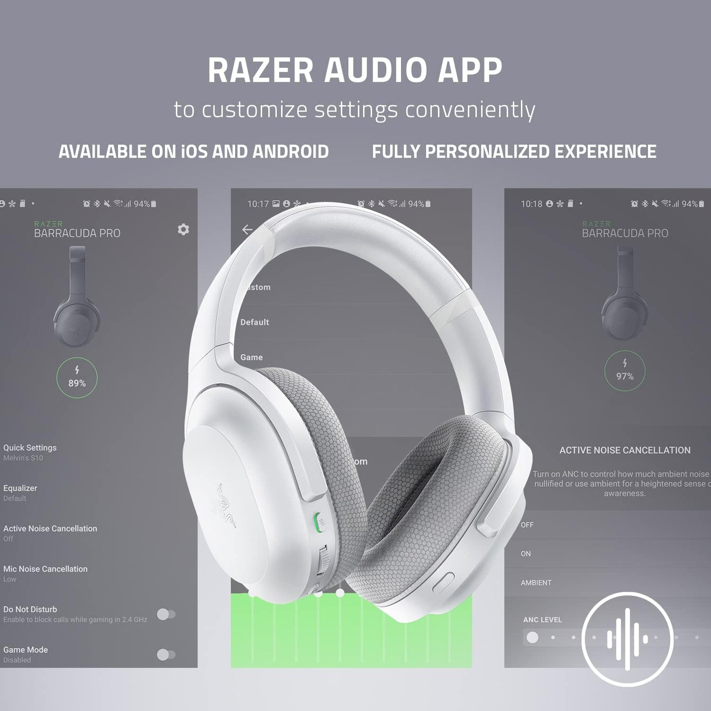 Gaming Headphones Razer Barracuda Mercury Wireless White