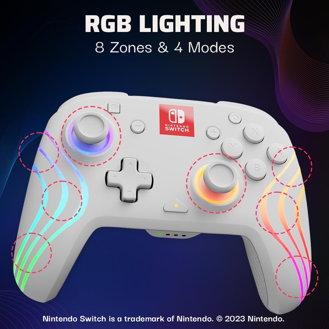 PDP Afterglow Wave Wireless Controller (White) (Switch)