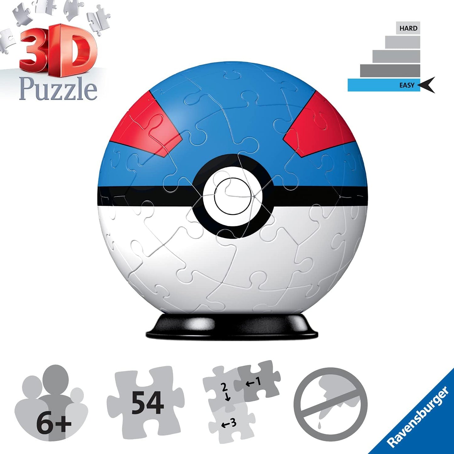 Ravensburger Pokémon Great Ball 54 Piece 3D Puzzle