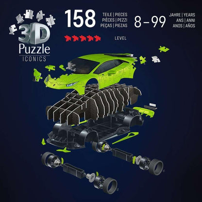 Ravensburger | Lamborghini Huracan Evo Green 3D Puzzle, 158pc