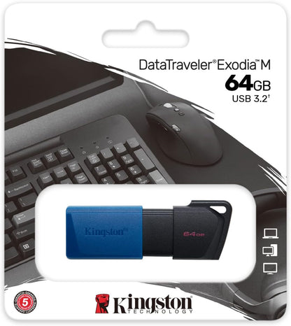 Kingston USB 3.2 Flash Drive 64GB Datatraveler DTXM Blue