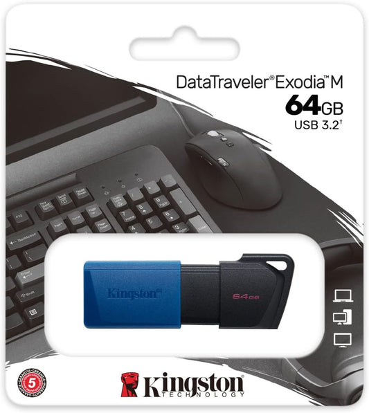 Kingston USB 3.2 Flash Drive 64GB Datatraveler DTXM Blue