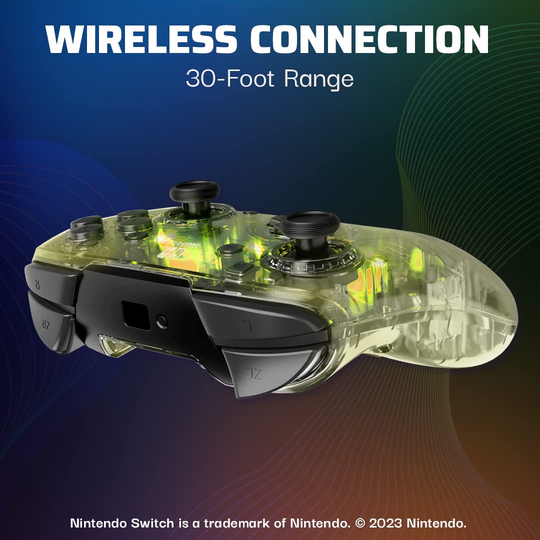 PDP Gaming Afterglow Wireless Nintendo Switch Pro Controller: Prismatic RGB LED Lighting