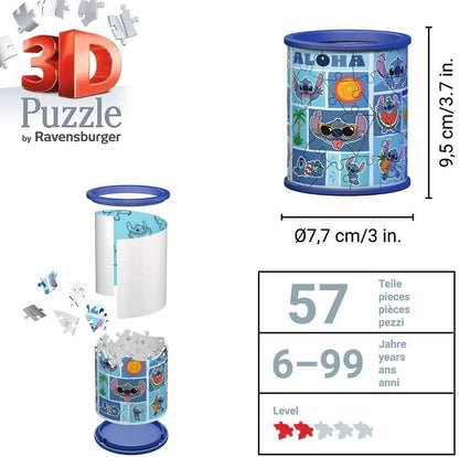 Ravensburger | Disney Stitch Pencil Holder 3D Puzzle, 54pc