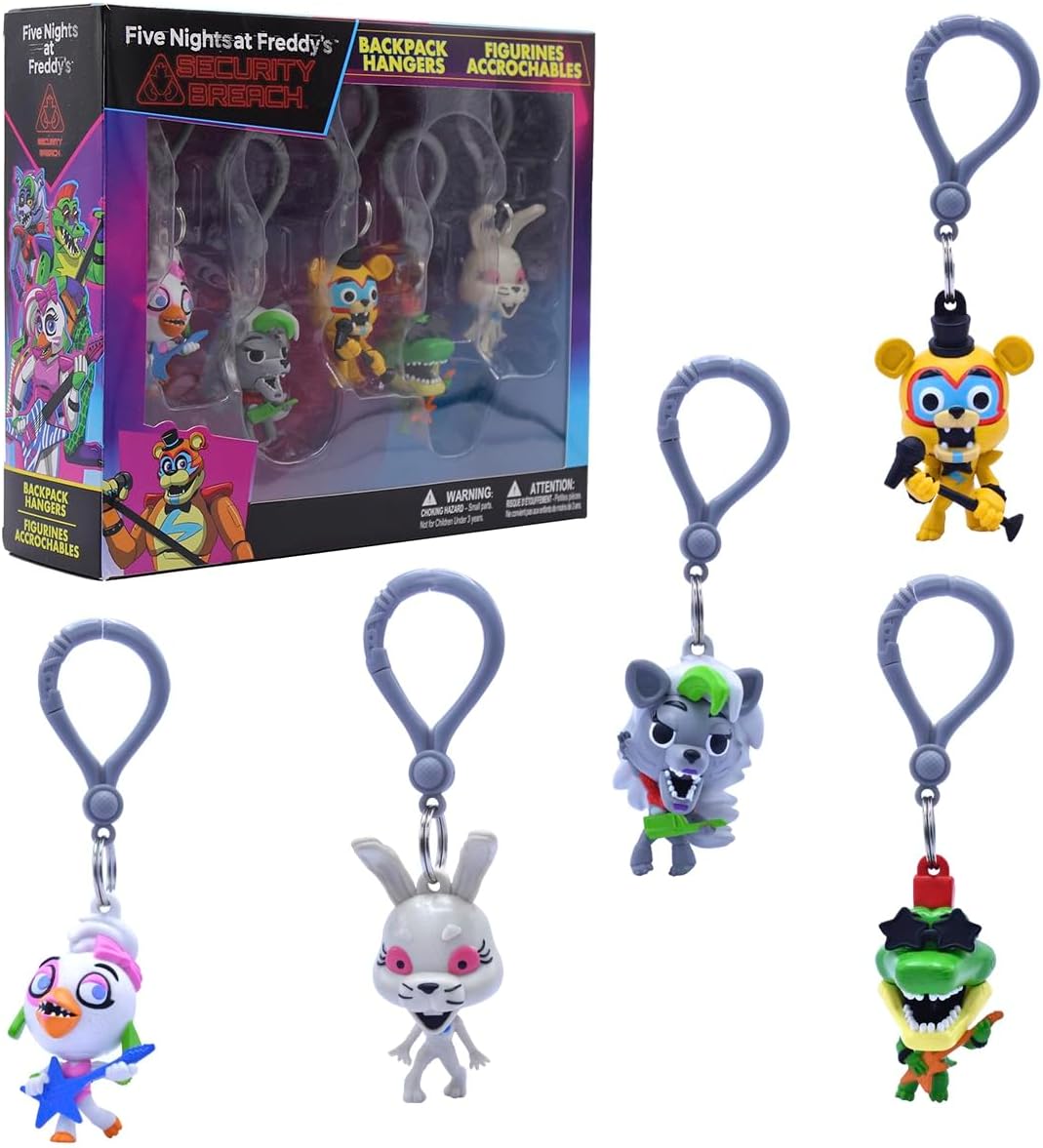 Five Nights at Freddy's: Security Breach - Backpack Hangers S1 Collector's Box 5-Pack