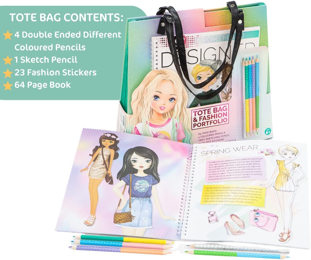 Curious Universe Pop Fashion Tote Bag & Fashion Portfolio with Pencils