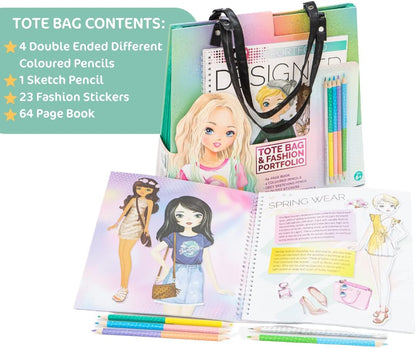 Curious Universe Pop Fashion Tote Bag & Fashion Portfolio with Pencils