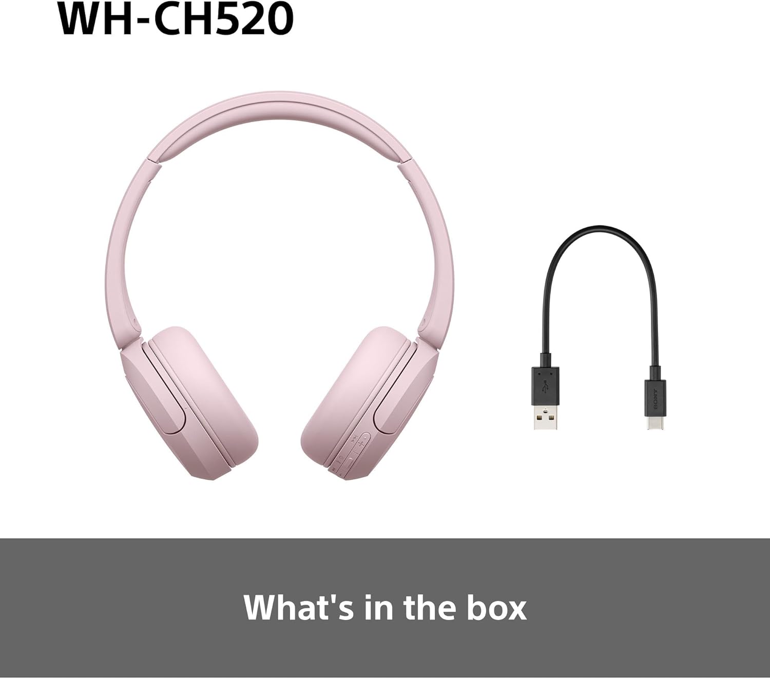 Sony Headphones Bluetooth Pink (WH-CH520)