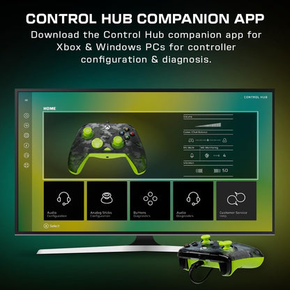 Turtle Beach Rematch Controller, Green Camo Black/Yellow | Xbox
