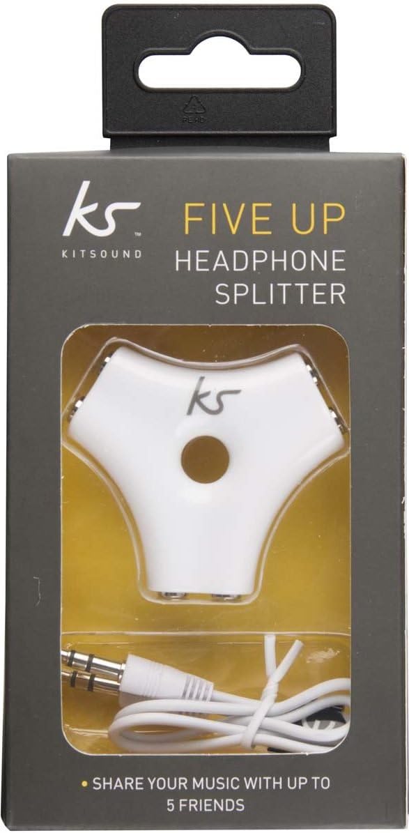 Kitsound Cable AUX Splitter Five-Up White