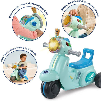 VTech: 2 in 1 Ride & Balance Scooter Blue
