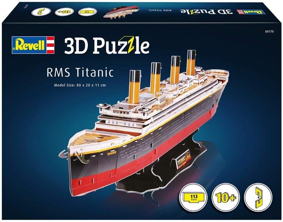 Revell 3D Puzzle 00170 RMS Titanic 113 Pieces, Highly Detailed, 80cm in length