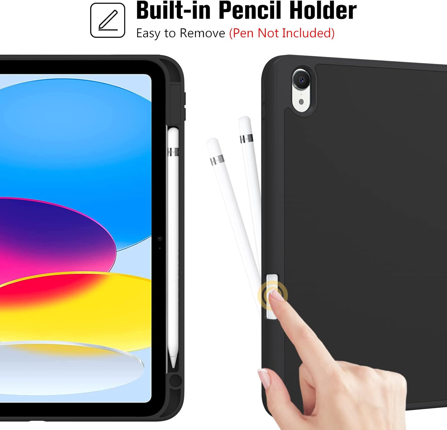 ProCase Black iPad A16 11th Generation 11 Inch 2025/ iPad 10th Generation 10.9 Inch 2022 Case