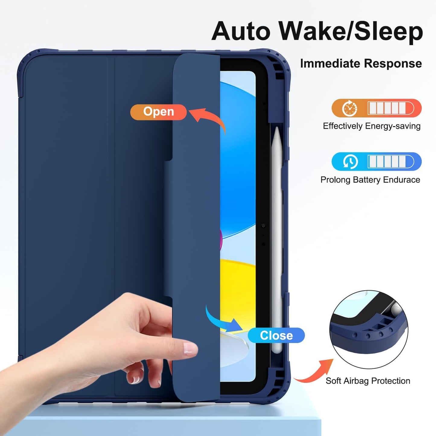 TOPESCT Case Blue iPad A16 11th Generation 11 Inch 2025/ iPad 10th Generation 10.9 Inch 2022