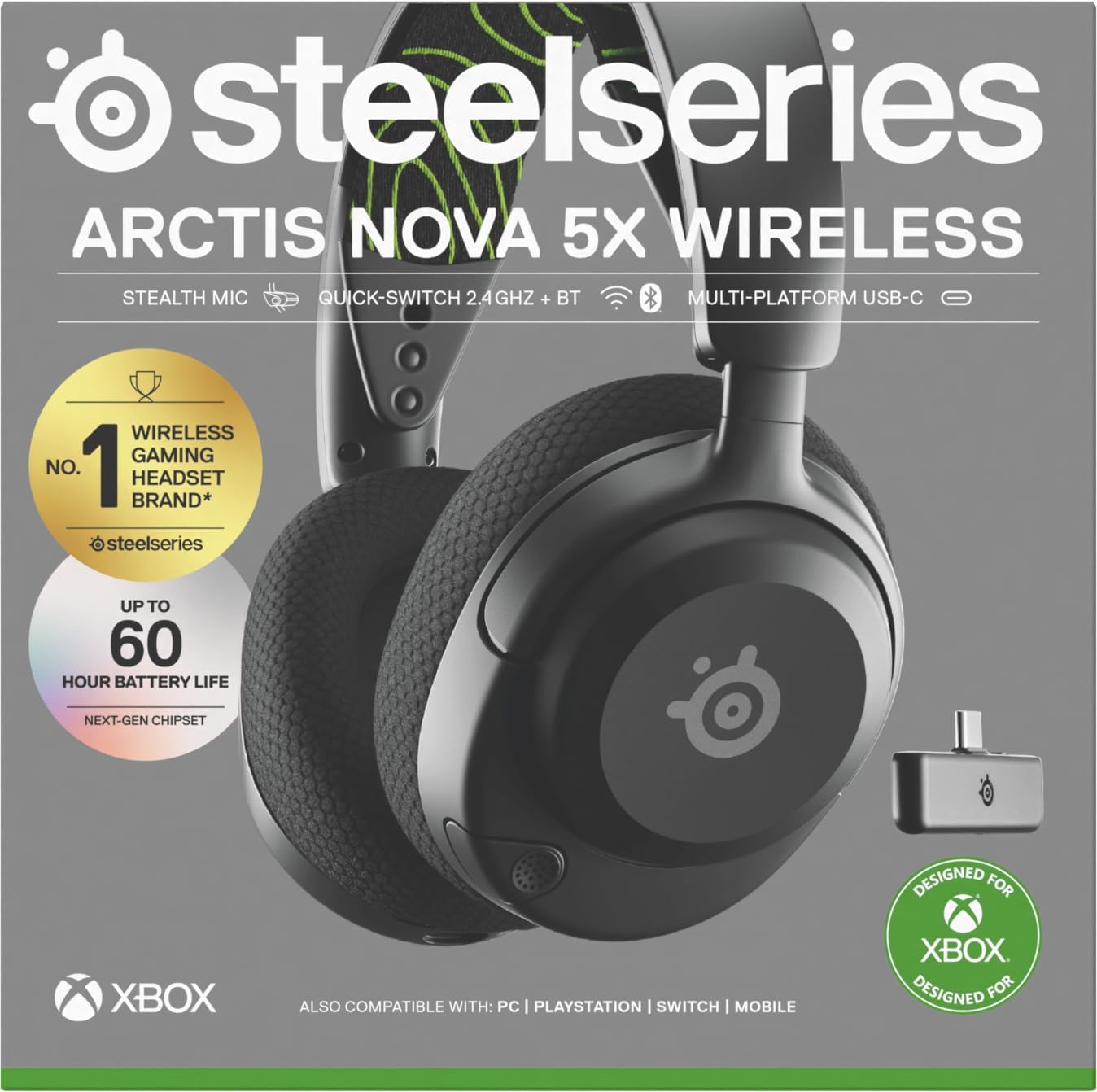 SteelSeries Arctis Nova 5X Wireless Headset Black (Designed For XBOX)