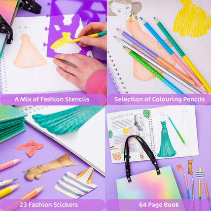 Curious Universe Pop Fashion Tote Bag & Fashion Portfolio with Pencils
