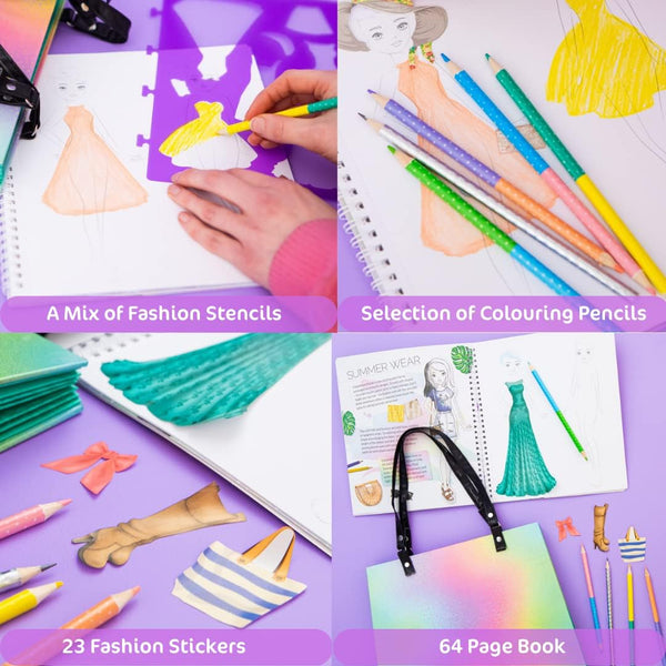 Curious Universe Pop Fashion Tote Bag & Fashion Portfolio with Pencils