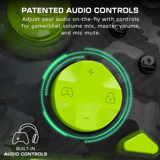 Turtle Beach Rematch Controller, Green Camo Black/Yellow | Xbox