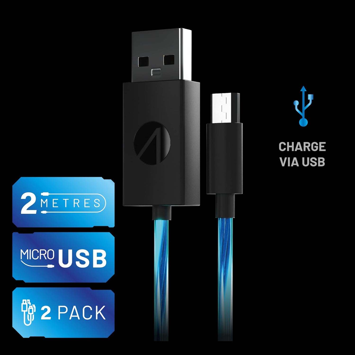 PS4 Light Up Charge Cables Twin Pack