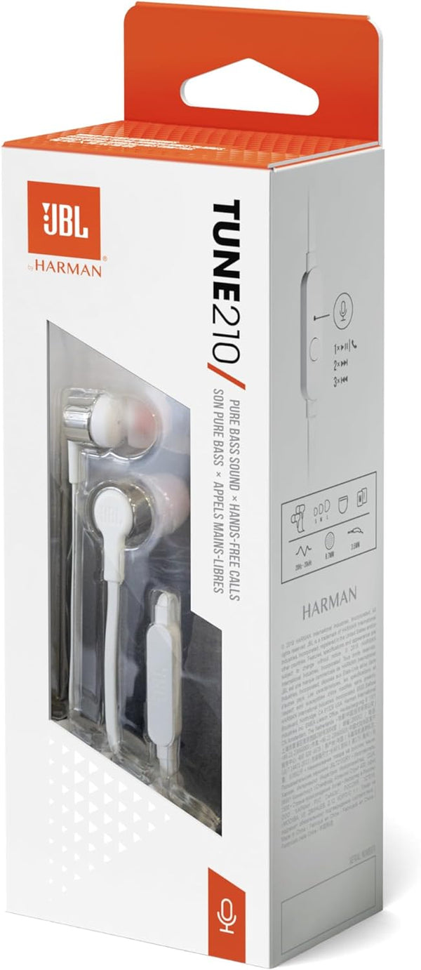 JBL T210 Gray In-Ear Headphones with Microphone and Remote Control